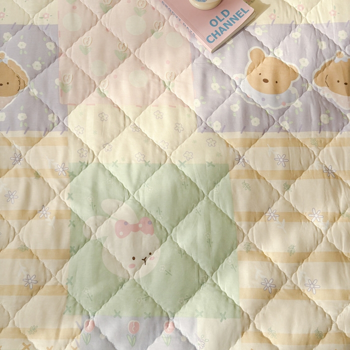 91家纺网 家纺一手货源 找家纺 U品汇 2026A类全棉夹棉床笠床罩单件隔尿透气床垫加厚防尘可水洗保护套 童年记忆