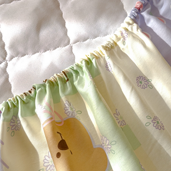 91家纺网 家纺一手货源 找家纺 U品汇 2026A类全棉夹棉床笠床罩单件隔尿透气床垫加厚防尘可水洗保护套 童年记忆