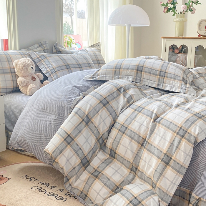 91家纺网 家纺一手货源 找家纺 凌鼎 2026新款多规格掉边全棉印花四件套 首尔之约