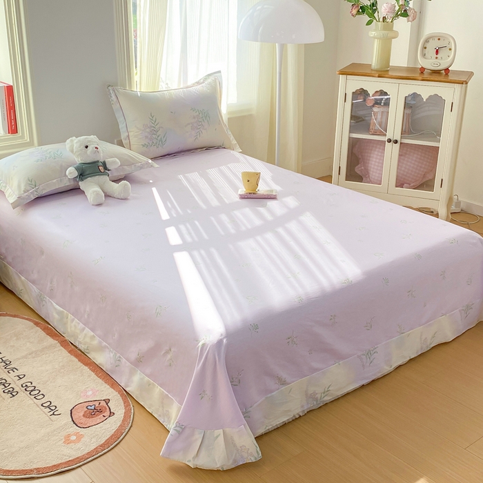 91家纺网 家纺一手货源 找家纺 凌鼎 2026新款多规格掉边全棉印花四件套 紫藤花