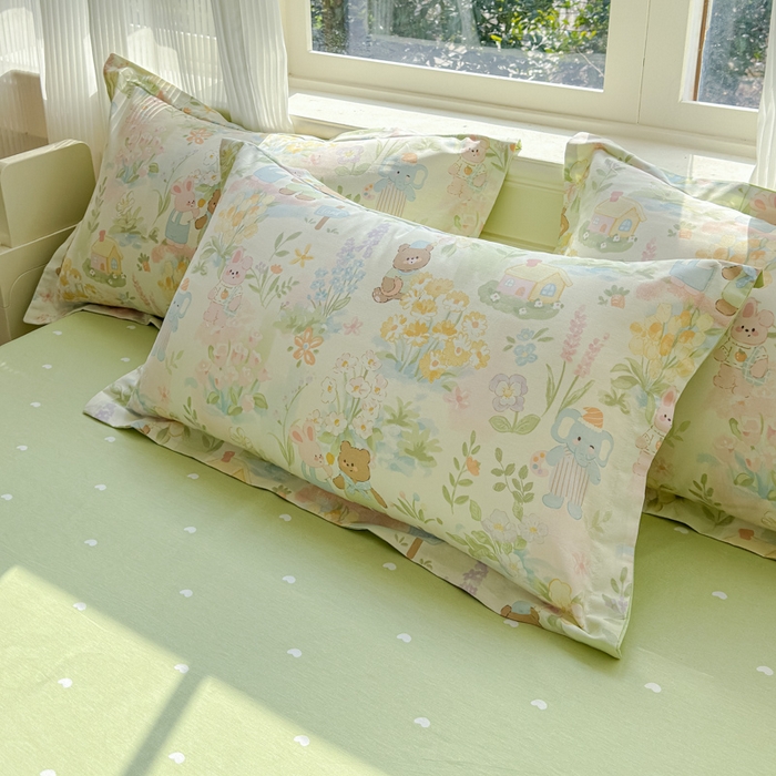 91家纺网 家纺一手货源 找家纺 （总）U品汇 2026春夏新品全棉纯棉长绒棉印花四件套学生三件套100%棉小清新13070