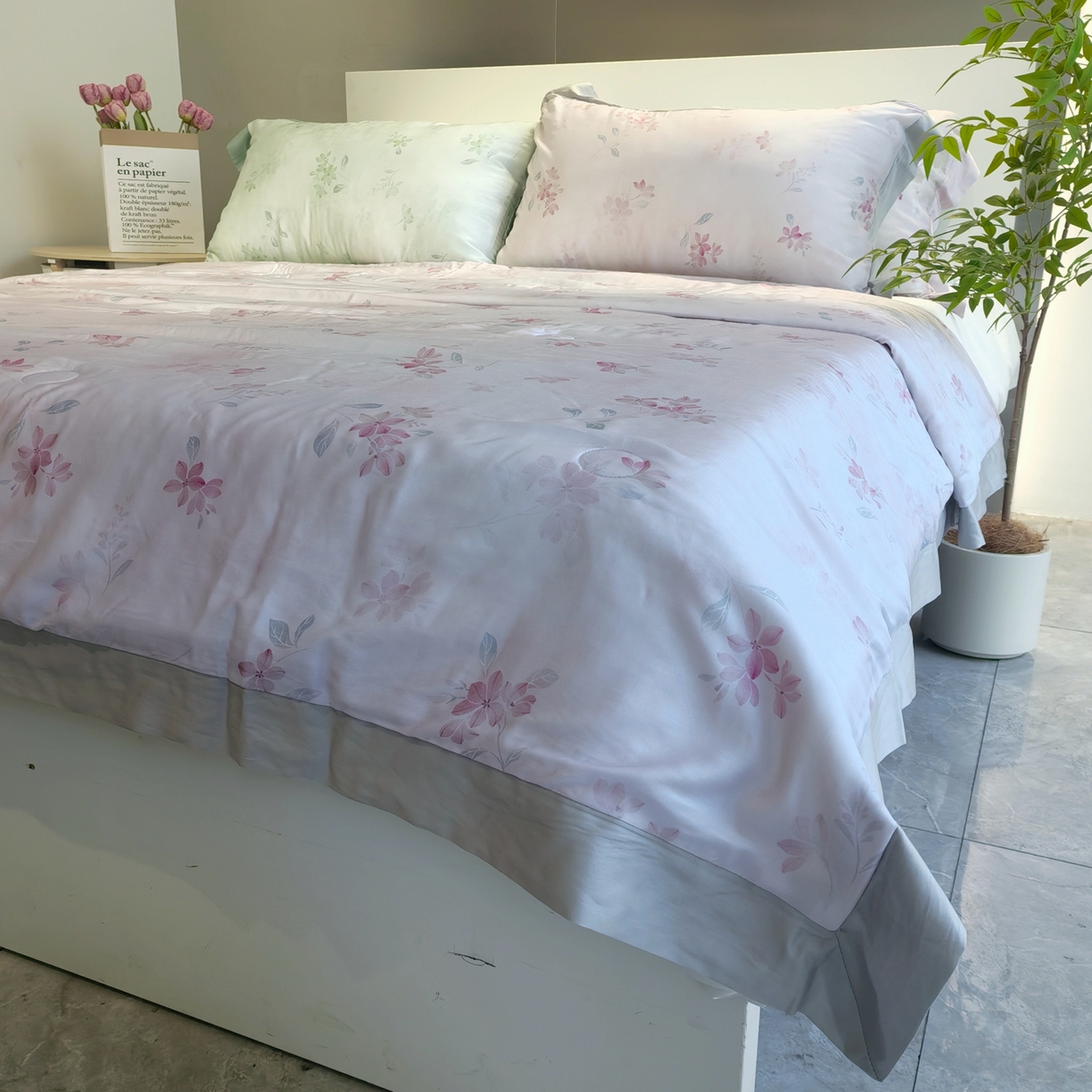 91家纺网 家纺一手货源 找家纺 ROZ home 蕊姿家居 2026新款天丝棉夏被夏凉被空调被 浮香-粉