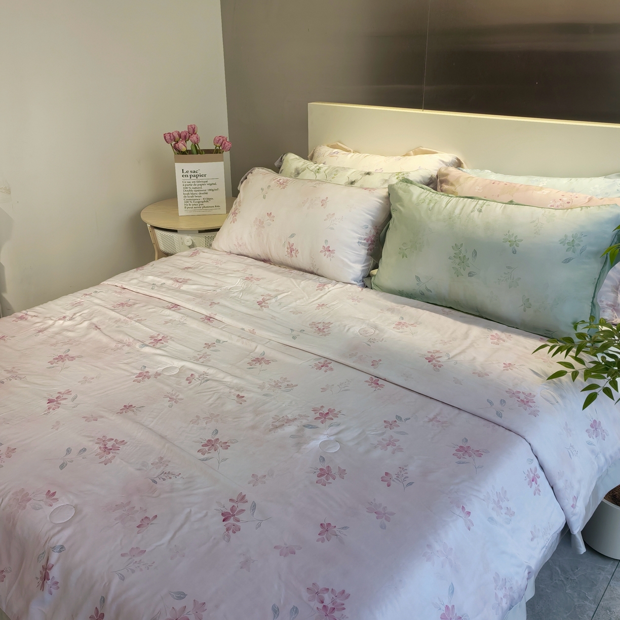 91家纺网 家纺一手货源 找家纺 ROZ home 蕊姿家居 2026新款天丝棉夏被夏凉被空调被 浮香-粉