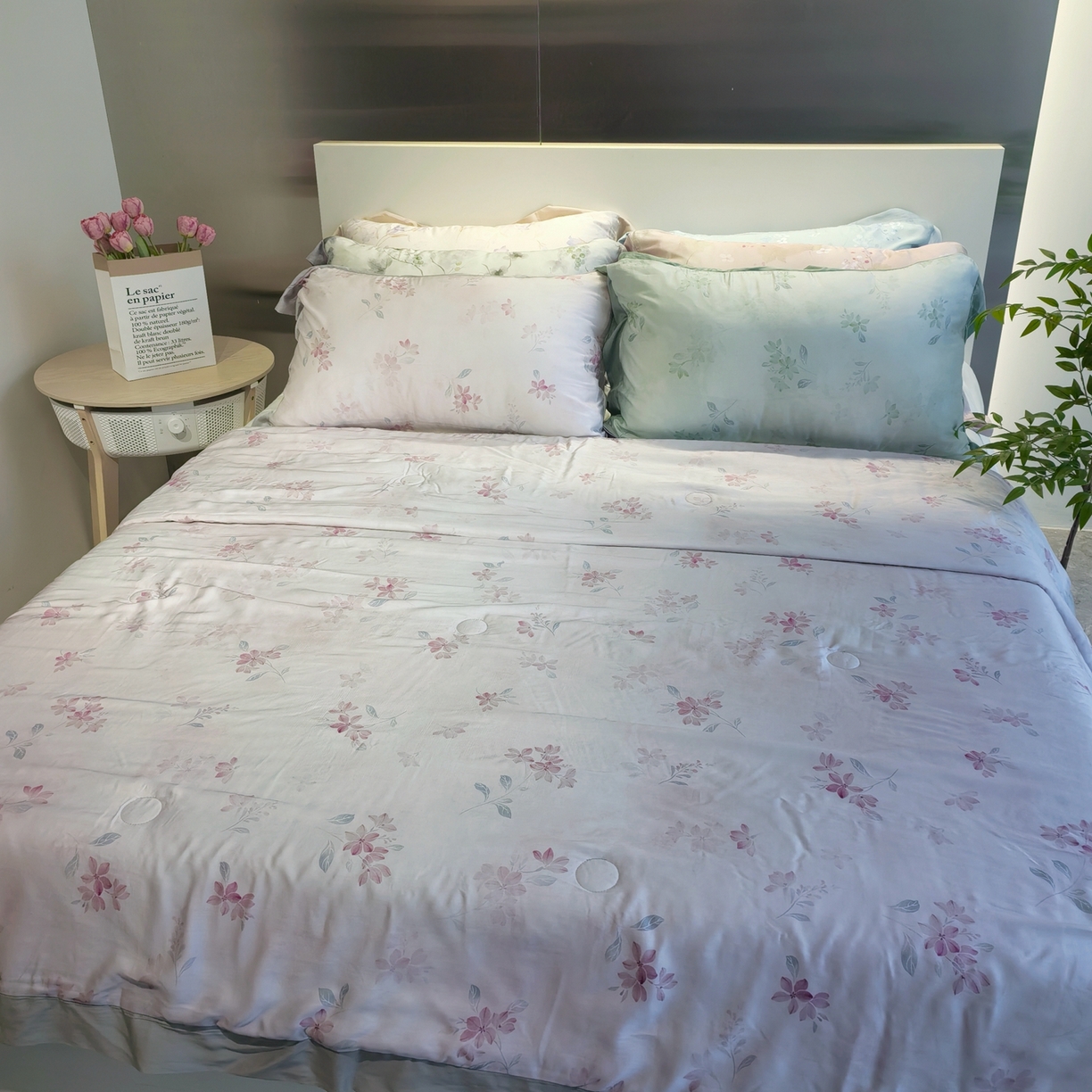 91家纺网 家纺一手货源 找家纺 ROZ home 蕊姿家居 2026新款天丝棉夏被夏凉被空调被 浮香-粉