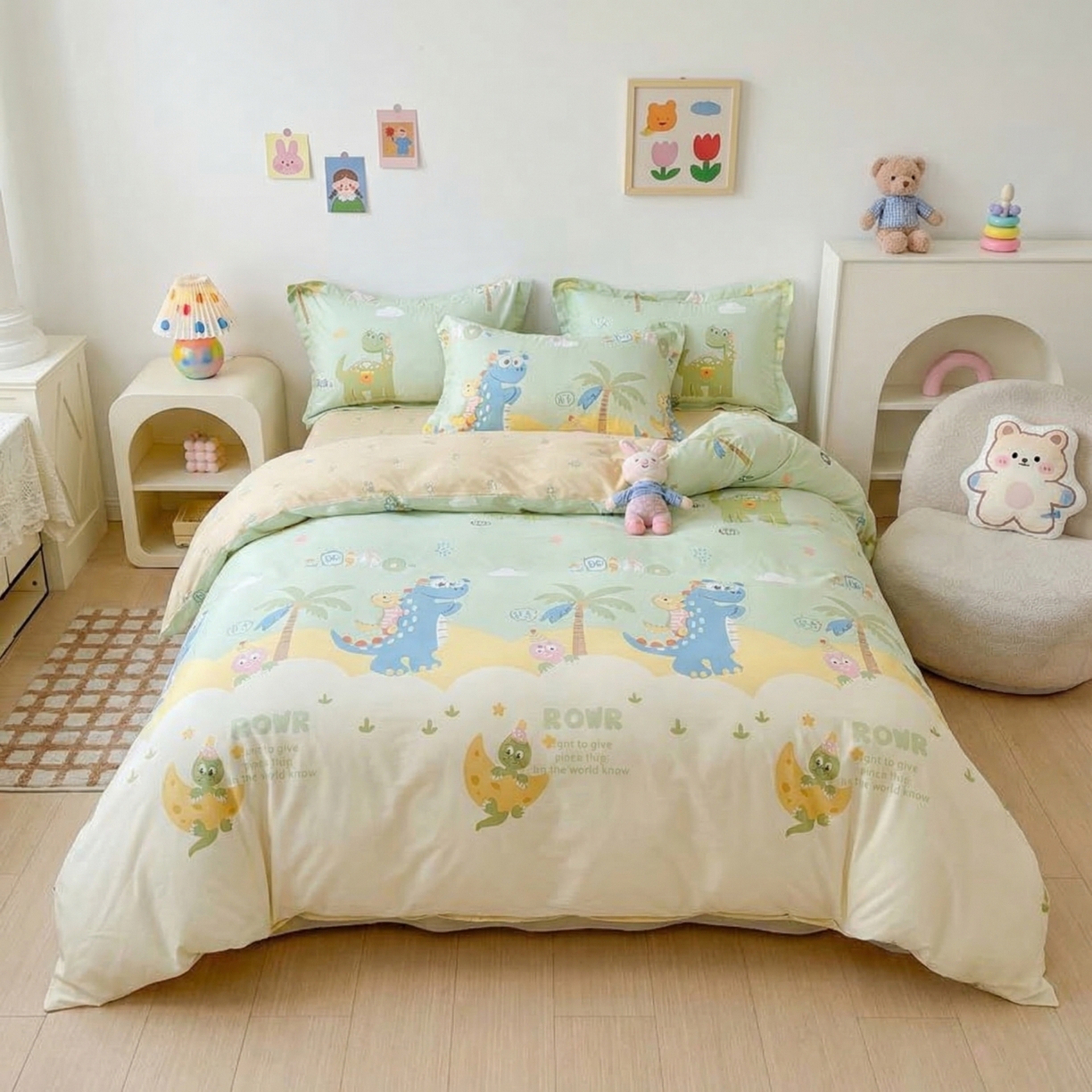 91家纺网 家纺一手货源 找家纺 （总）U品汇 2026春夏新品全棉纯棉长绒棉印花四件套学生三件套100%棉小清新13070