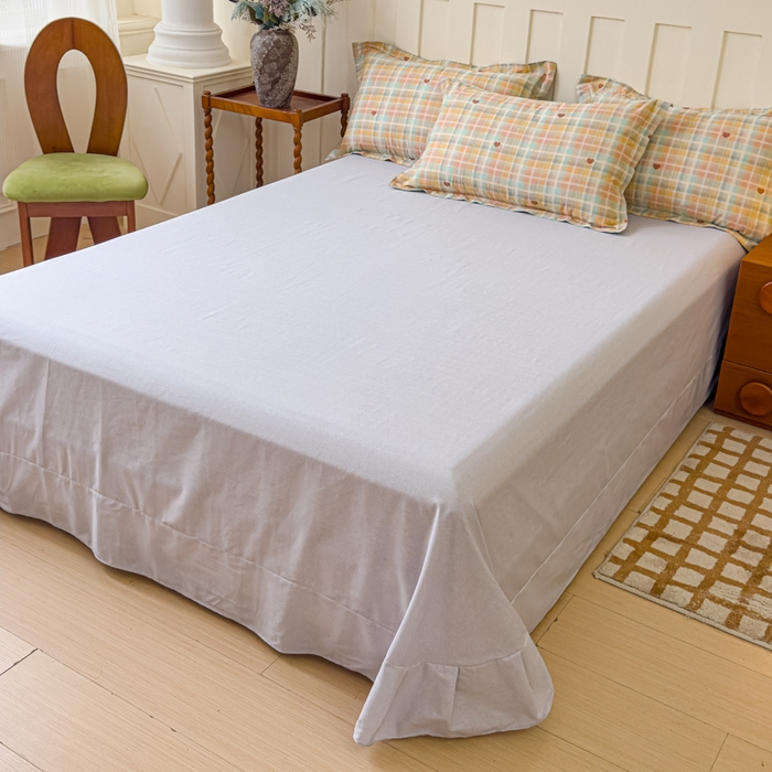 91家纺网 家纺一手货源 找家纺 U品汇 2026春夏新品全棉纯棉长绒棉印花四件套学生三件套100%棉小清新13070 方格生活