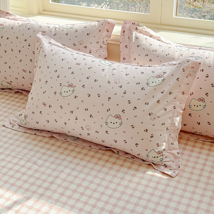 91家纺网 家纺一手货源 找家纺 U品汇 2026春夏新品全棉纯棉长绒棉印花四件套学生三件套100%棉小清新13070 可爱小猫