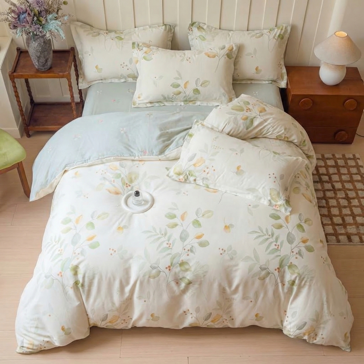 U品汇 2026春夏新品全棉纯棉长绒棉印花四件套学生三件套100%棉小清新13070 绿茵幻境