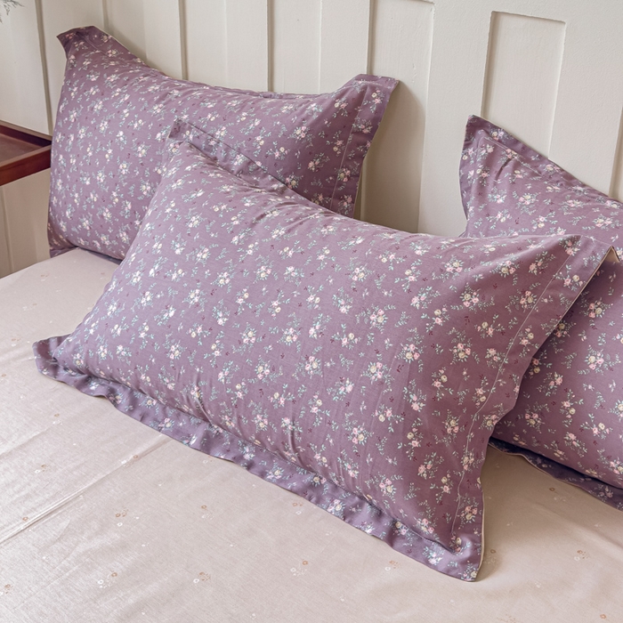 91家纺网 家纺一手货源 找家纺 U品汇 2026春夏新品全棉纯棉长绒棉印花四件套学生三件套100%棉小清新13070 夏瑾紫