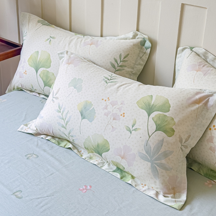 91家纺网 家纺一手货源 找家纺 U品汇 2026春夏新品全棉纯棉长绒棉印花四件套学生三件套100%棉小清新13070 银杏叶