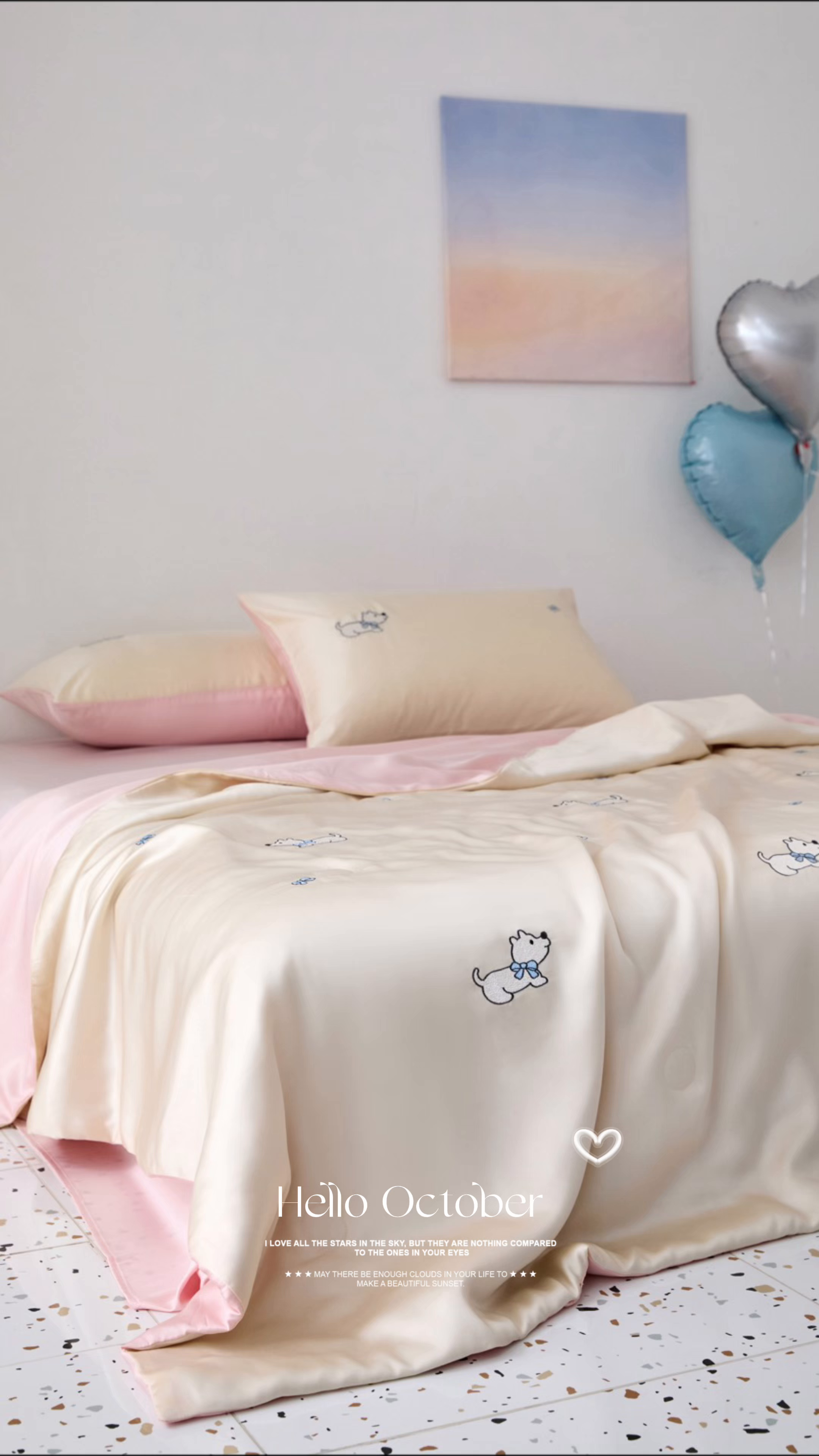 91家纺网 家纺一手货源 找家纺 花愿（原花纪） 2026新款水洗冰丝刺绣夏被夏凉被空调被-爱彼 爱彼-奶昔白+奶油粉