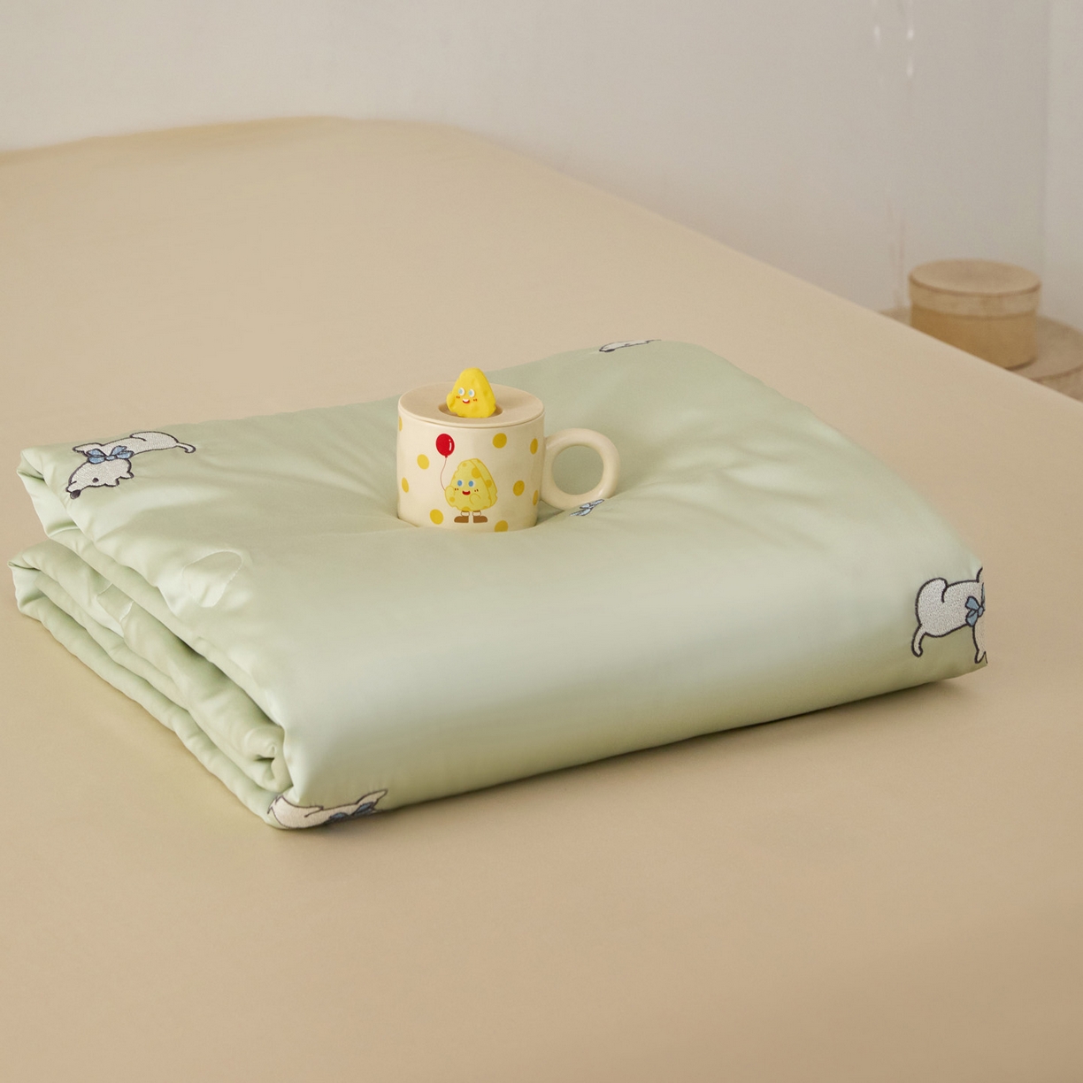 91家纺网 家纺一手货源 找家纺 花愿（原花纪） 2026新款水洗冰丝刺绣夏被夏凉被空调被-爱彼 爱彼-水果清香+奶黄