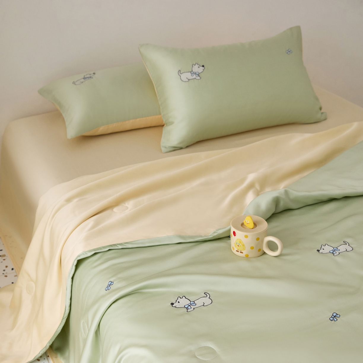 91家纺网 家纺一手货源 找家纺 花愿（原花纪） 2026新款水洗冰丝刺绣夏被夏凉被空调被-爱彼 爱彼-水果清香+奶黄