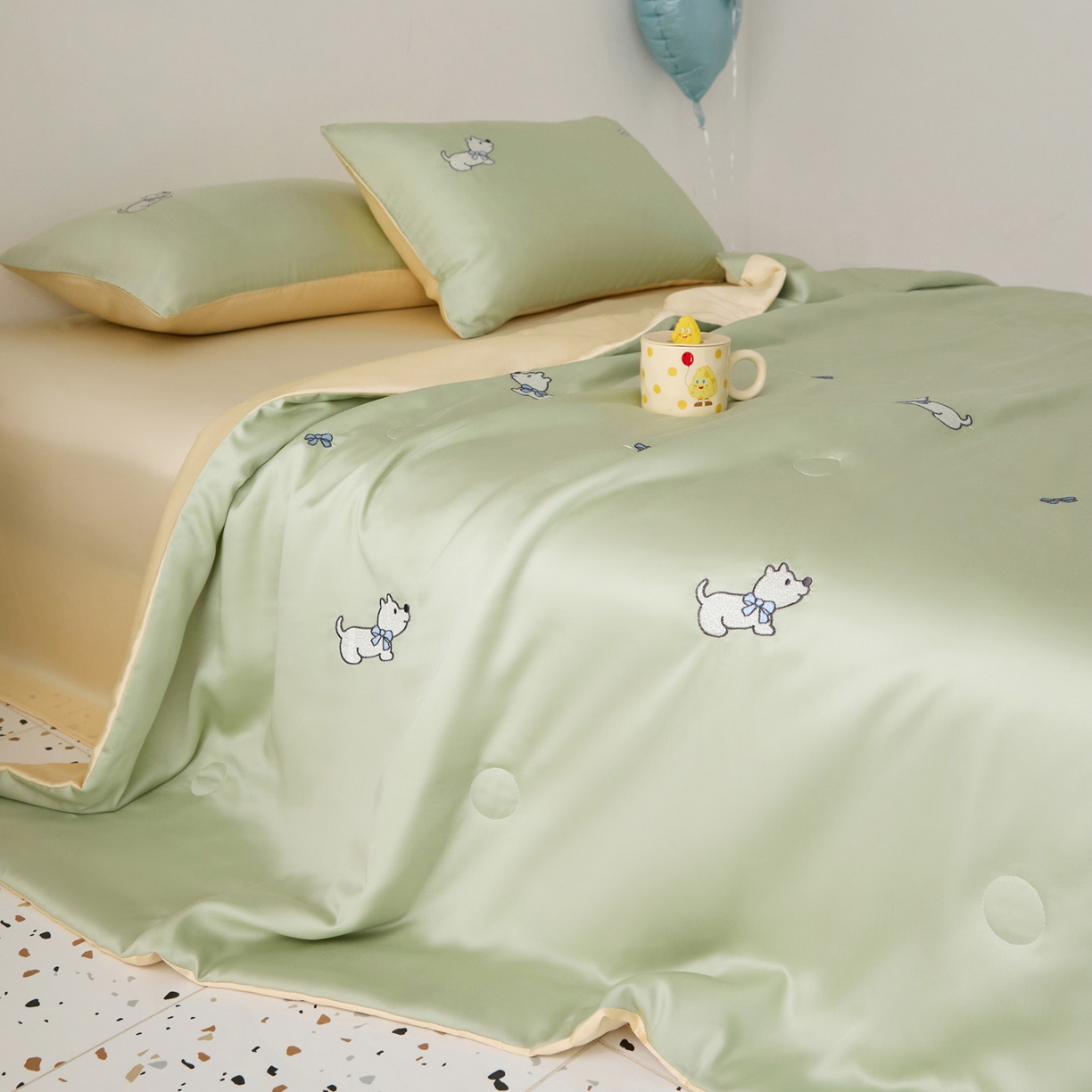 91家纺网 家纺一手货源 找家纺 花愿（原花纪） 2026新款水洗冰丝刺绣夏被夏凉被空调被-爱彼 爱彼-水果清香+奶黄