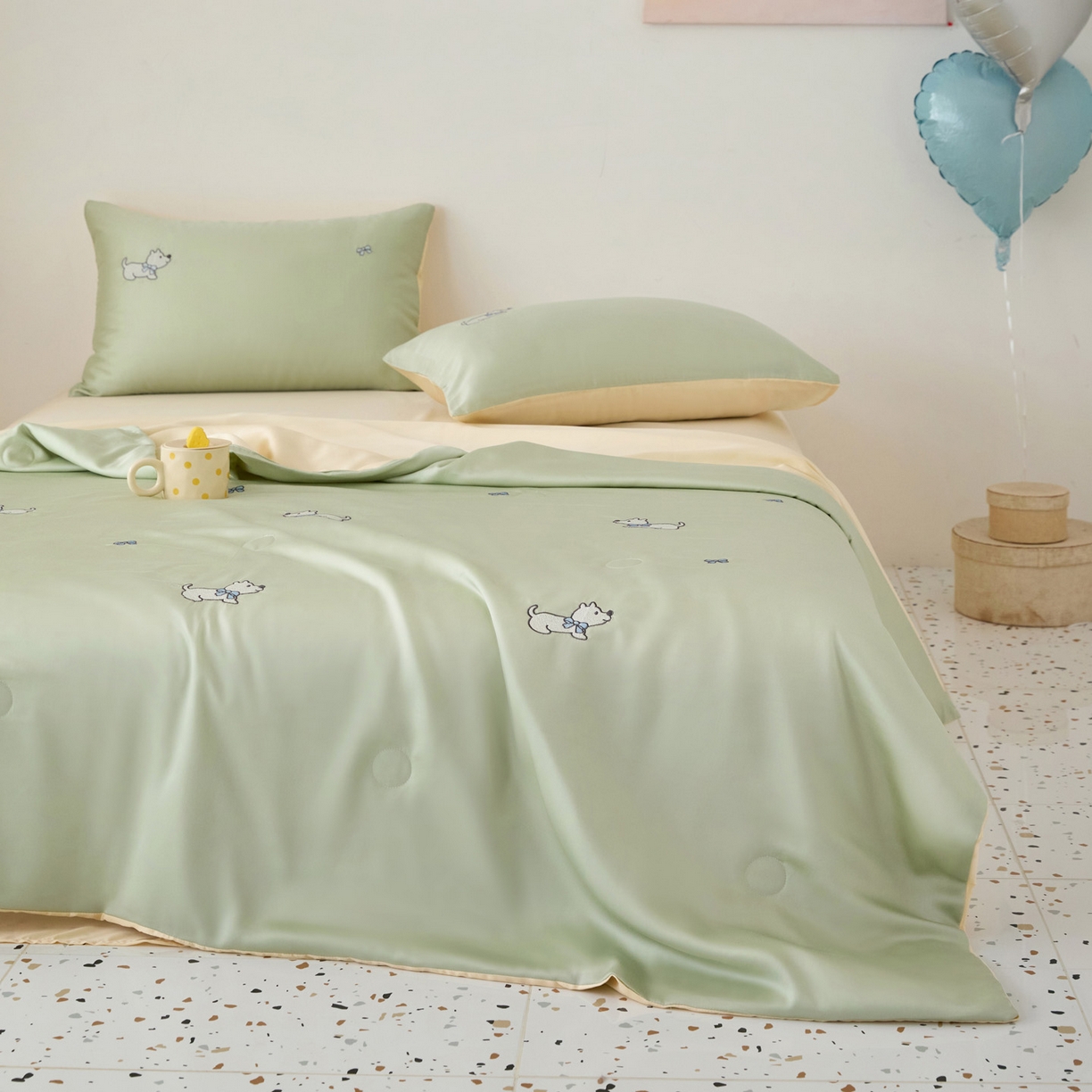 91家纺网 家纺一手货源 找家纺 花愿（原花纪） 2026新款水洗冰丝刺绣夏被夏凉被空调被-爱彼 爱彼-水果清香+奶黄