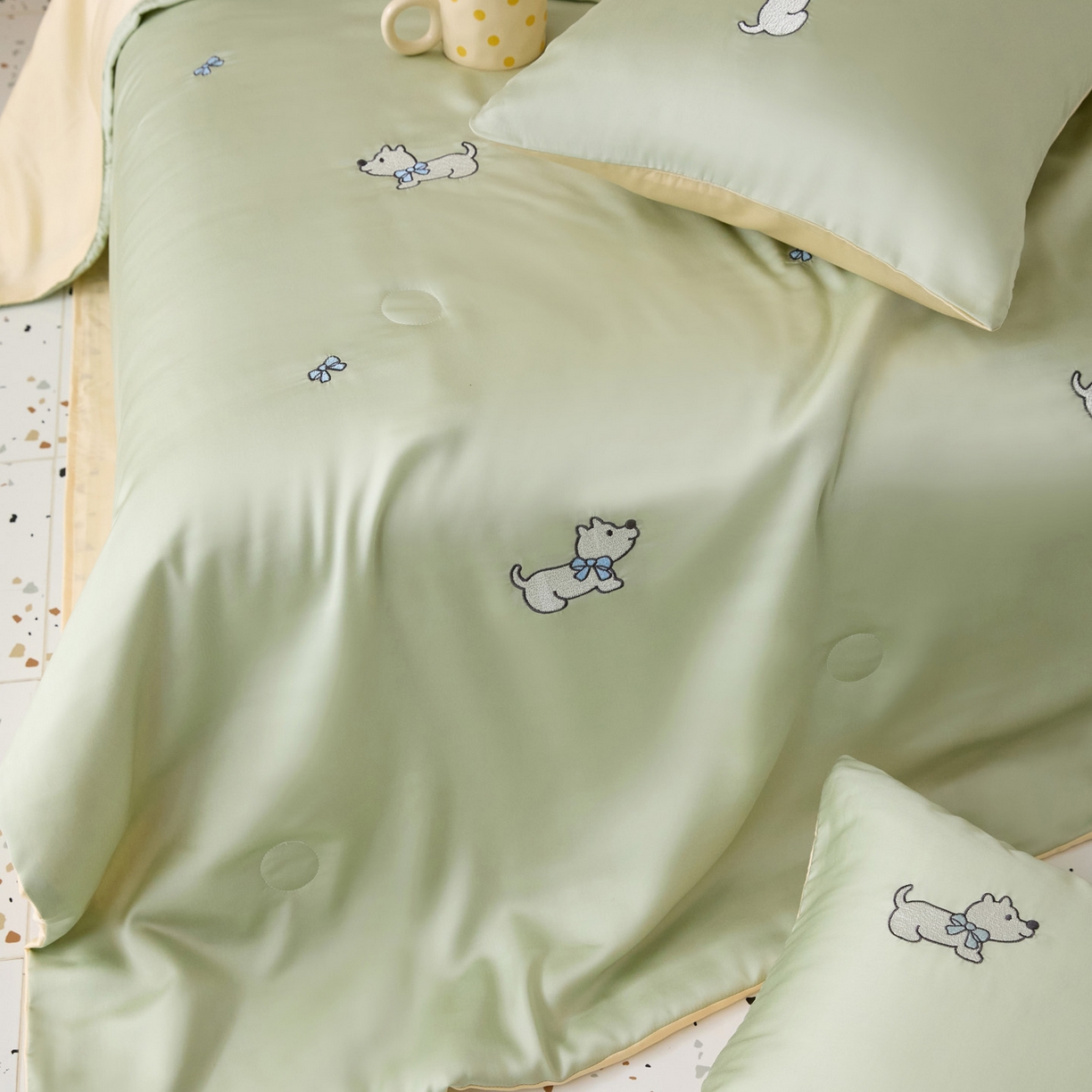 91家纺网 家纺一手货源 找家纺 花愿（原花纪） 2026新款水洗冰丝刺绣夏被夏凉被空调被-爱彼 爱彼-水果清香+奶黄