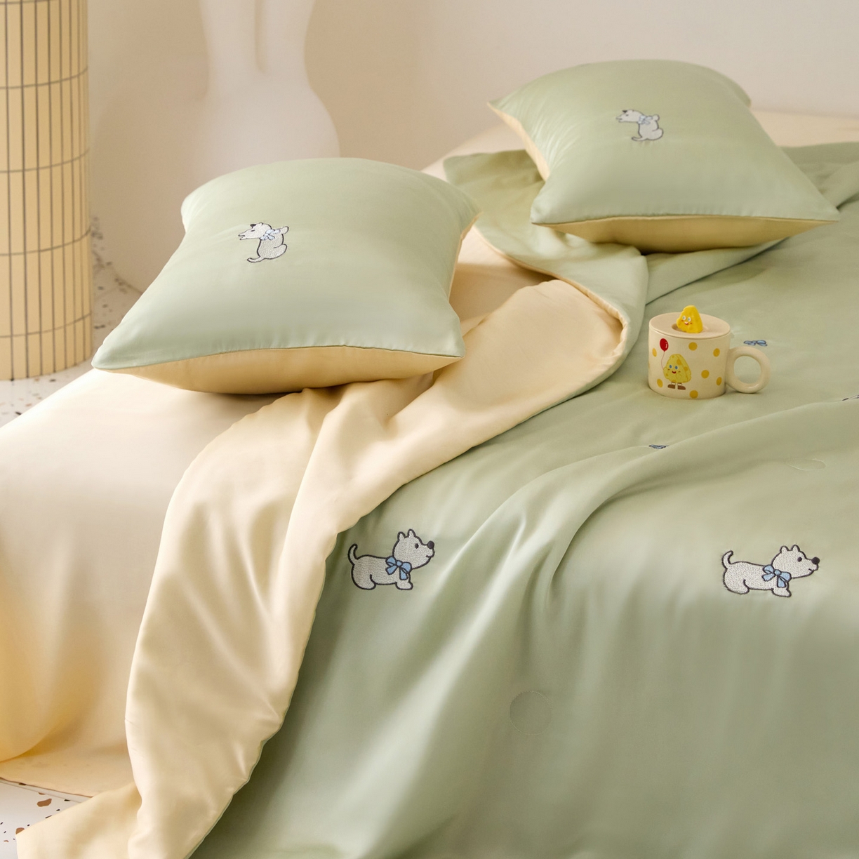 91家纺网 家纺一手货源 找家纺 花愿（原花纪） 2026新款水洗冰丝刺绣夏被夏凉被空调被-爱彼 爱彼-水果清香+奶黄