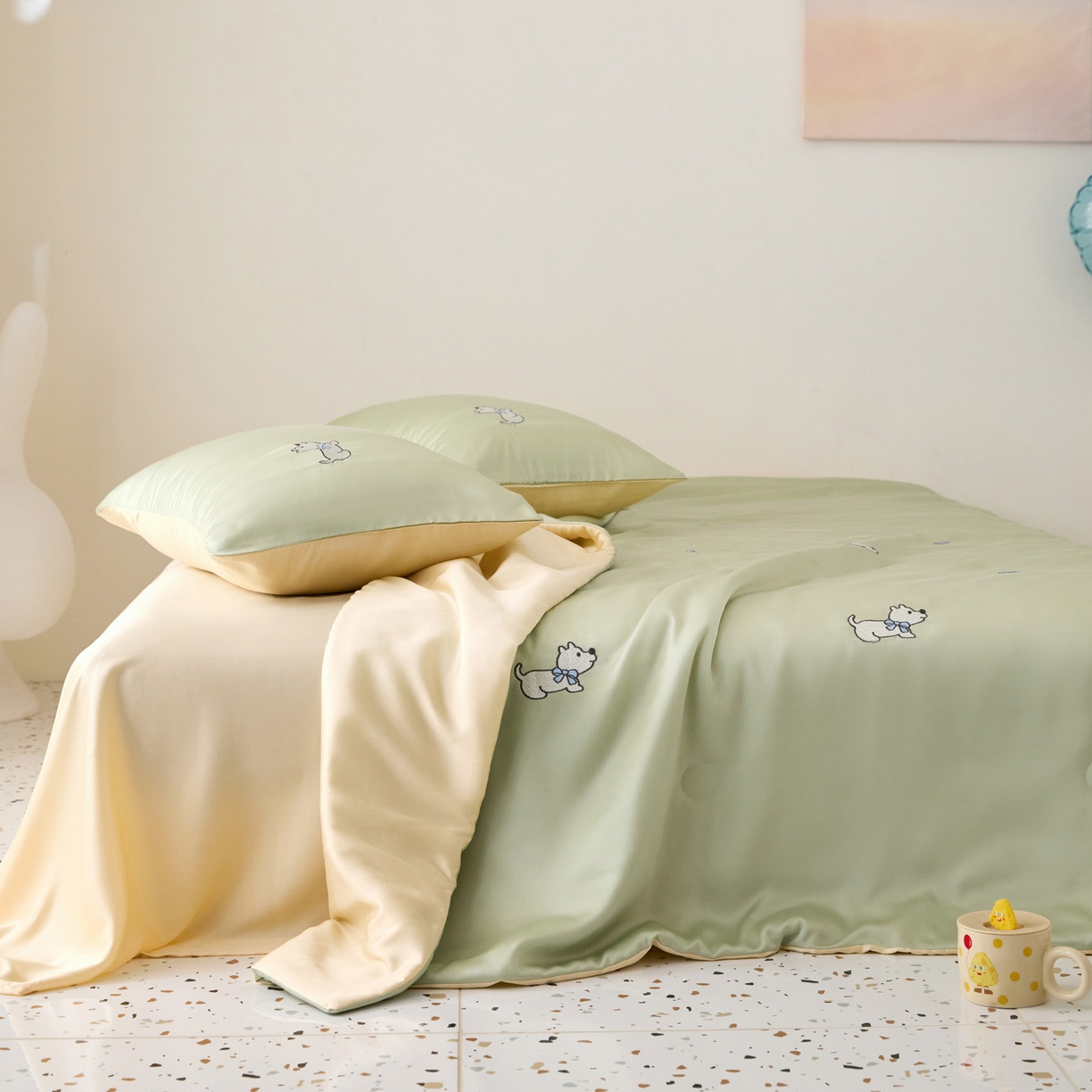 91家纺网 家纺一手货源 找家纺 花愿（原花纪） 2026新款水洗冰丝刺绣夏被夏凉被空调被-爱彼 爱彼-水果清香+奶黄