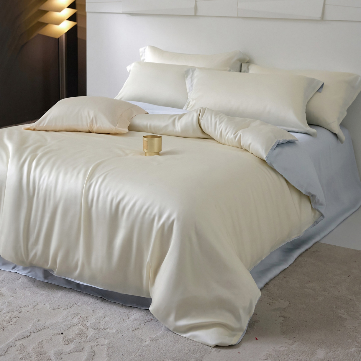 91家纺网 家纺一手货源 找家纺 （总）花愿（原花纪） 2026春夏新款全棉纯棉纯色双拼四件套-安娜