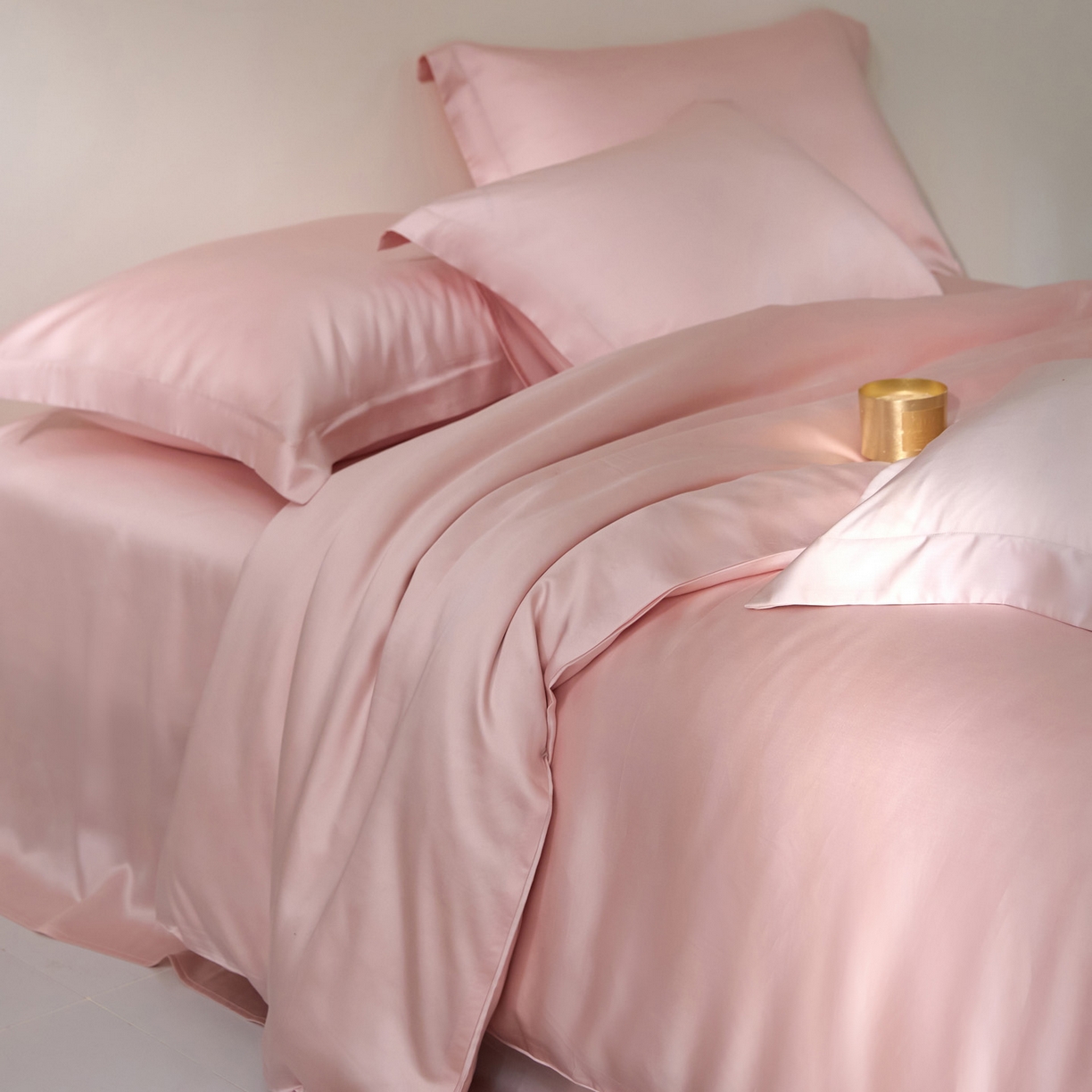 91家纺网 家纺一手货源 找家纺 （总）花愿（原花纪） 2026春夏新款全棉纯棉纯色双拼四件套-安娜