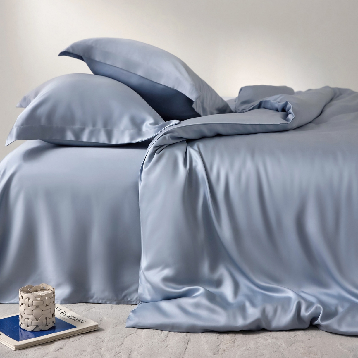 91家纺网 家纺一手货源 找家纺 花愿（原花纪） 2026春夏新款全棉纯棉纯色双拼四件套-安娜 安娜-宾利蓝