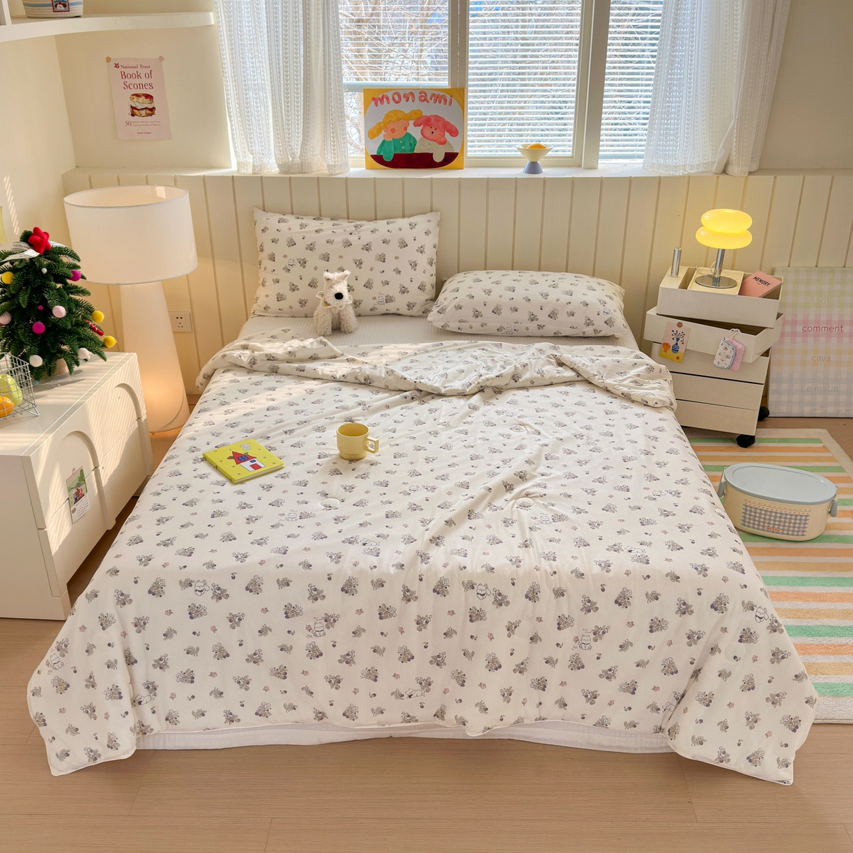 91家纺网 家纺一手货源 找家纺 寐居家纺 2026新款清爽凉感丝夏被夏凉被空调被 花间紫葡