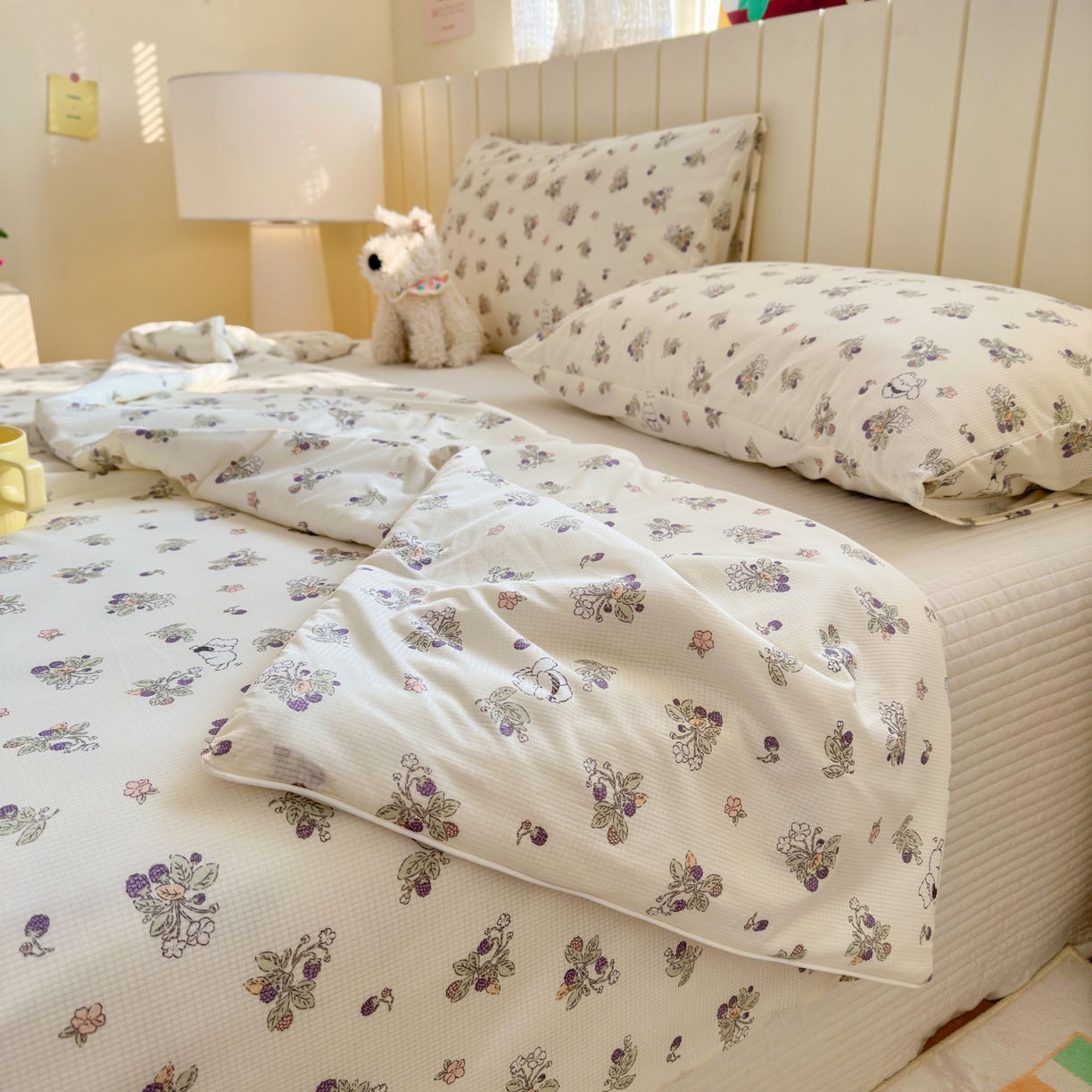 91家纺网 家纺一手货源 找家纺 寐居家纺 2026新款清爽凉感丝夏被夏凉被空调被 花间紫葡