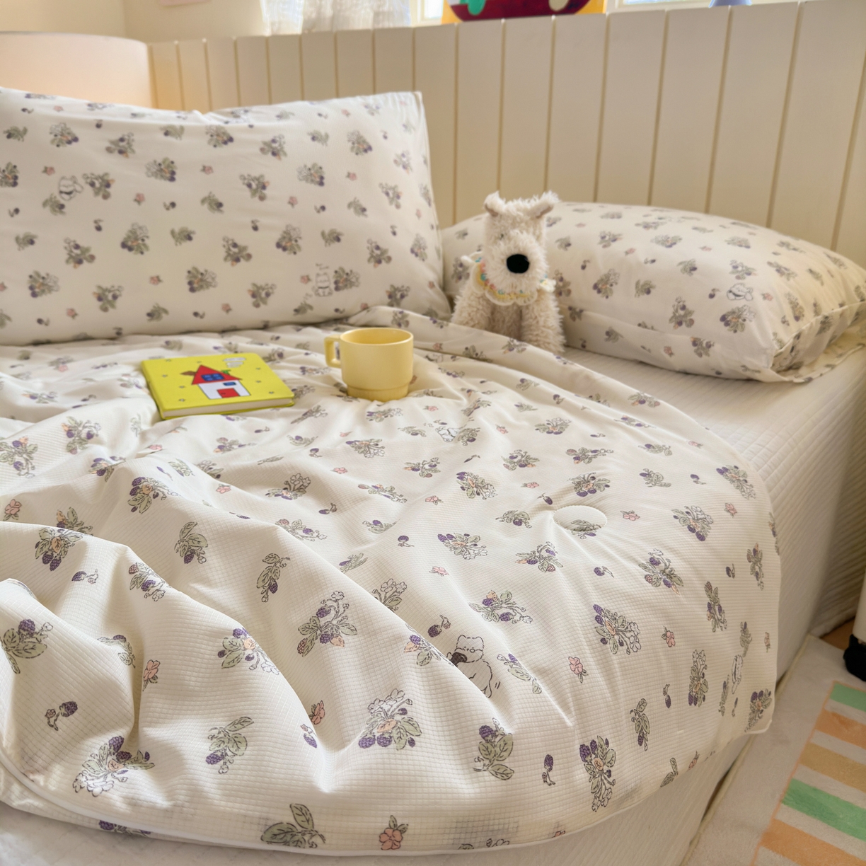 91家纺网 家纺一手货源 找家纺 寐居家纺 2026新款清爽凉感丝夏被夏凉被空调被 花间紫葡