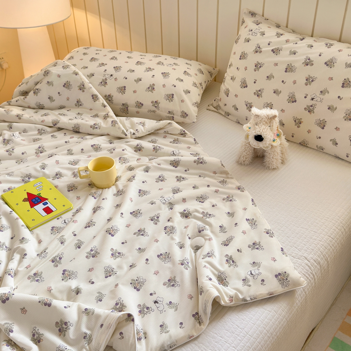 91家纺网 家纺一手货源 找家纺 寐居家纺 2026新款清爽凉感丝夏被夏凉被空调被 花间紫葡