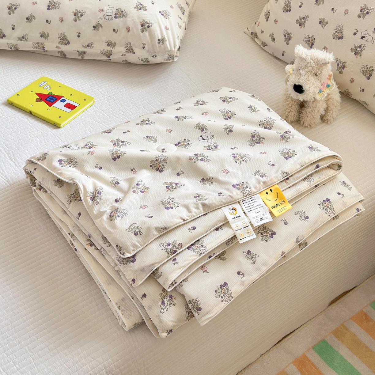 91家纺网 家纺一手货源 找家纺 寐居家纺 2026新款清爽凉感丝夏被夏凉被空调被 花间紫葡