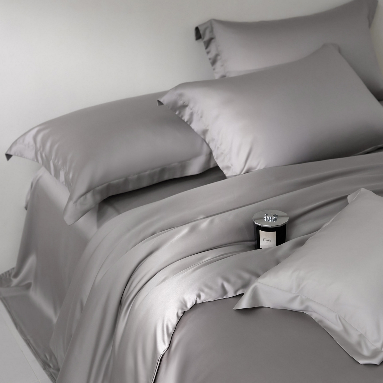 花愿（原花纪） 2026春夏新款全棉纯棉纯色双拼四件套-安娜 安娜-珍珠灰