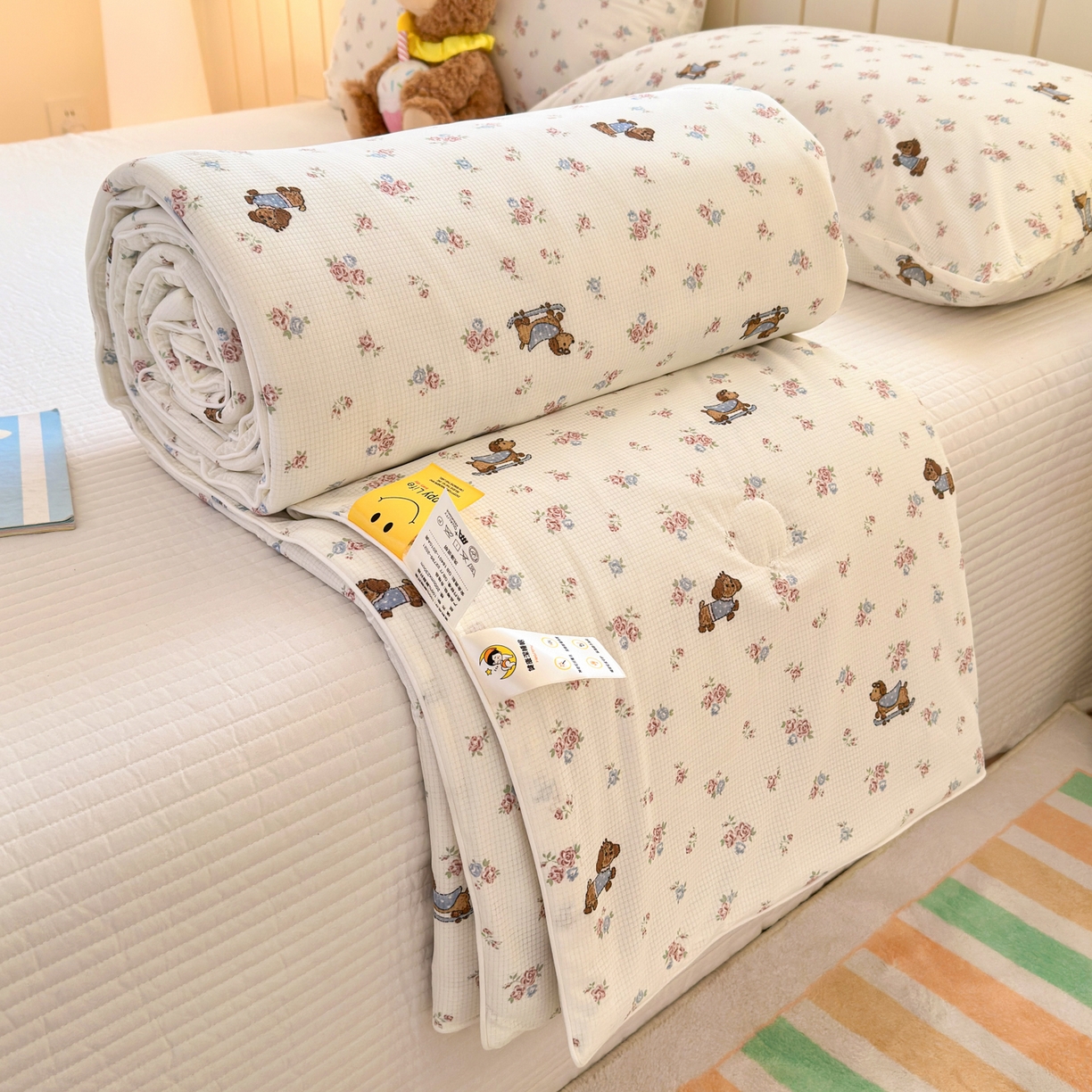 91家纺网 家纺一手货源 找家纺 寐居家纺 2026新款清爽凉感丝夏被夏凉被空调被 花田小柴