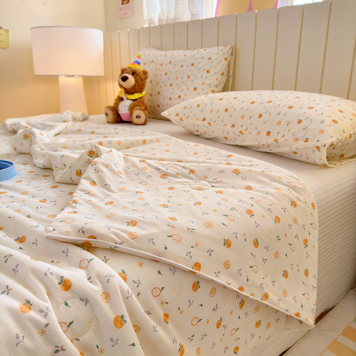 91家纺网 家纺一手货源 找家纺 寐居家纺 2026新款清爽凉感丝夏被夏凉被空调被 奶橘漫语