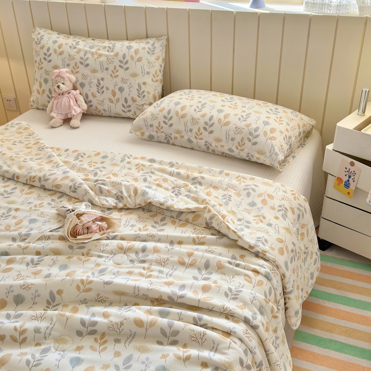 91家纺网 家纺一手货源 找家纺 寐居家纺 2026新款清爽凉感丝夏被夏凉被空调被 秋野织野