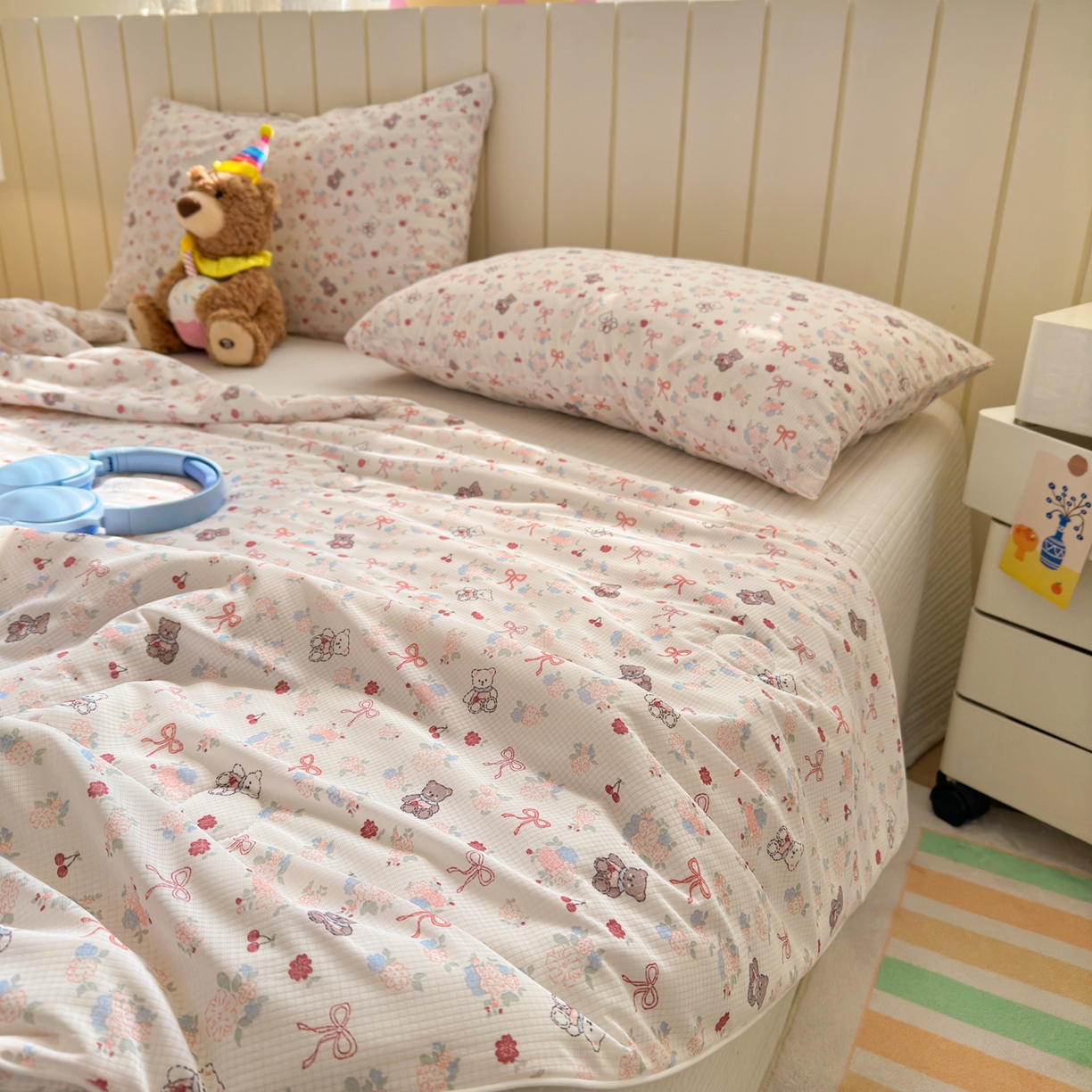 91家纺网 家纺一手货源 找家纺 寐居家纺 2026新款清爽凉感丝夏被夏凉被空调被 软熊蜜语