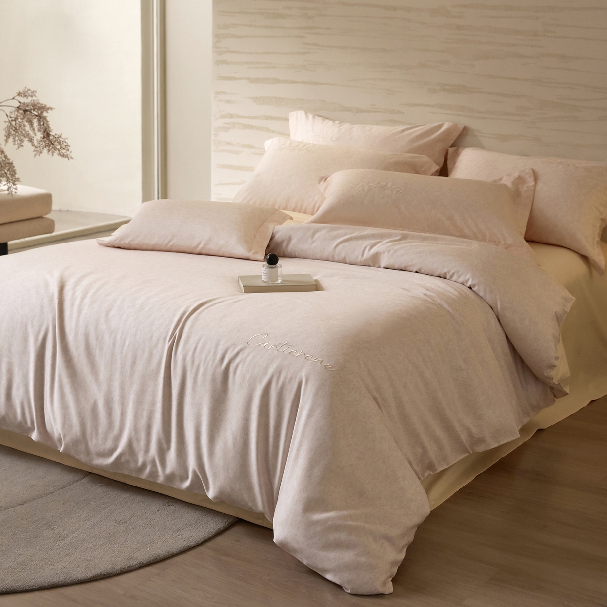 91家纺网 家纺一手货源 找家纺 花愿（原花纪） 2026新款全棉纯棉刺绣数码印花四件套-蒂娜 蒂娜-奶昔白