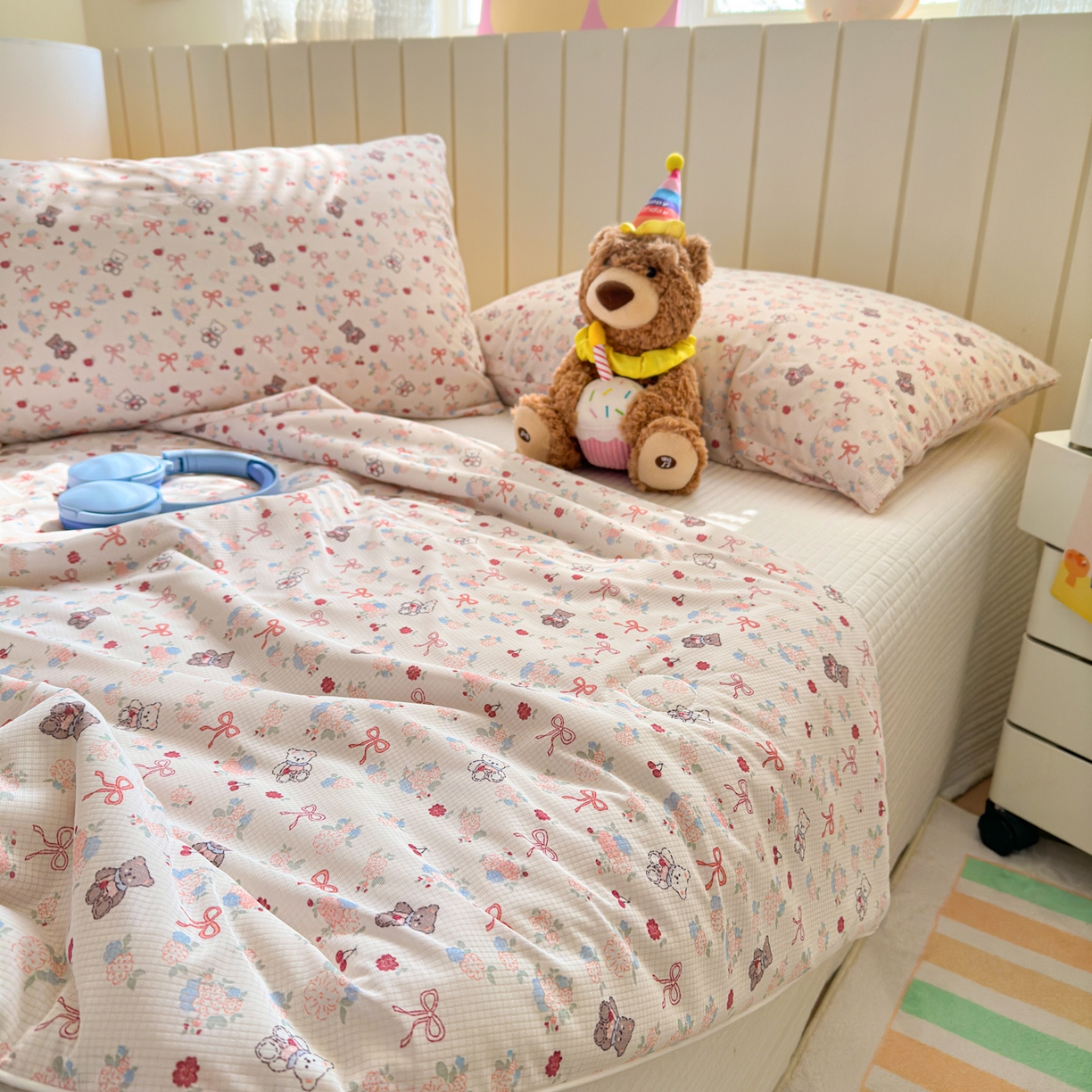 91家纺网 家纺一手货源 找家纺 寐居家纺 2026新款清爽凉感丝夏被夏凉被空调被 软熊蜜语