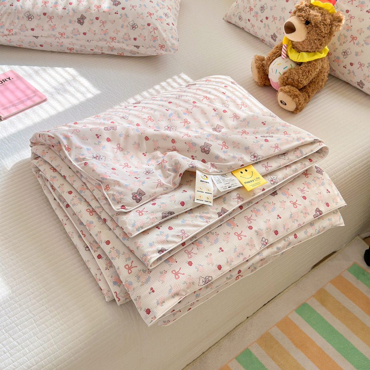 91家纺网 家纺一手货源 找家纺 寐居家纺 2026新款清爽凉感丝夏被夏凉被空调被 软熊蜜语