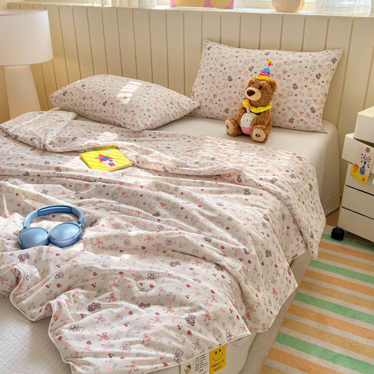 91家纺网 家纺一手货源 找家纺 寐居家纺 2026新款清爽凉感丝夏被夏凉被空调被 软熊蜜语