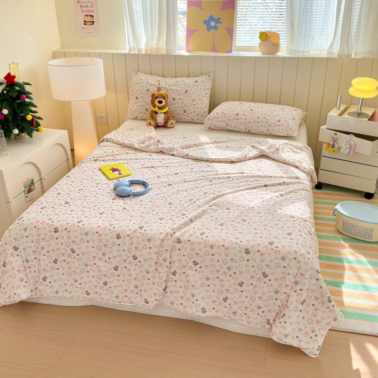 91家纺网 家纺一手货源 找家纺 寐居家纺 2026新款清爽凉感丝夏被夏凉被空调被 软熊蜜语