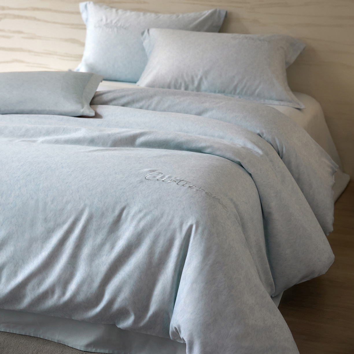 91家纺网 家纺一手货源 找家纺 花愿（原花纪） 2026新款全棉纯棉刺绣数码印花四件套-蒂娜 蒂娜-晴空兰