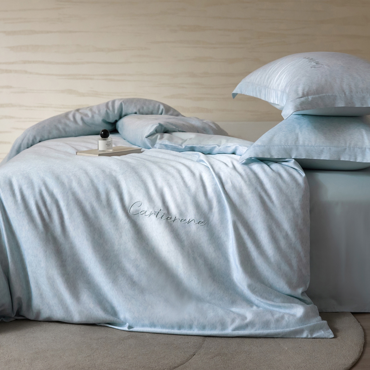 91家纺网 家纺一手货源 找家纺 花愿（原花纪） 2026新款全棉纯棉刺绣数码印花四件套-蒂娜 蒂娜-晴空兰