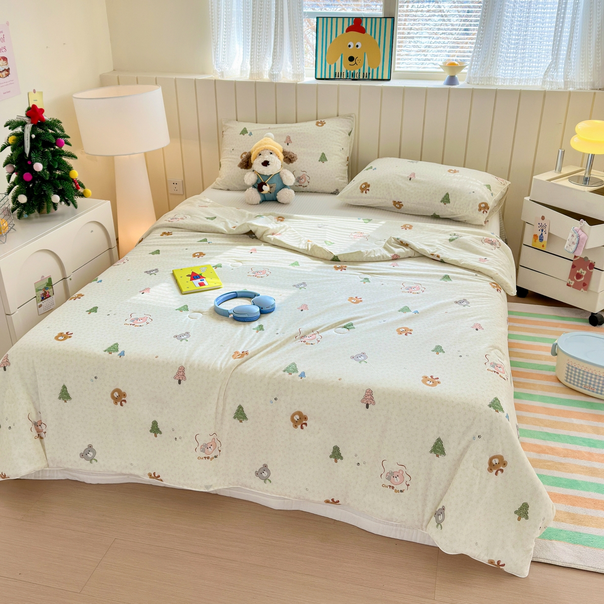 91家纺网 家纺一手货源 找家纺 寐居家纺 2026新款清爽凉感丝夏被夏凉被空调被 森野萌熊