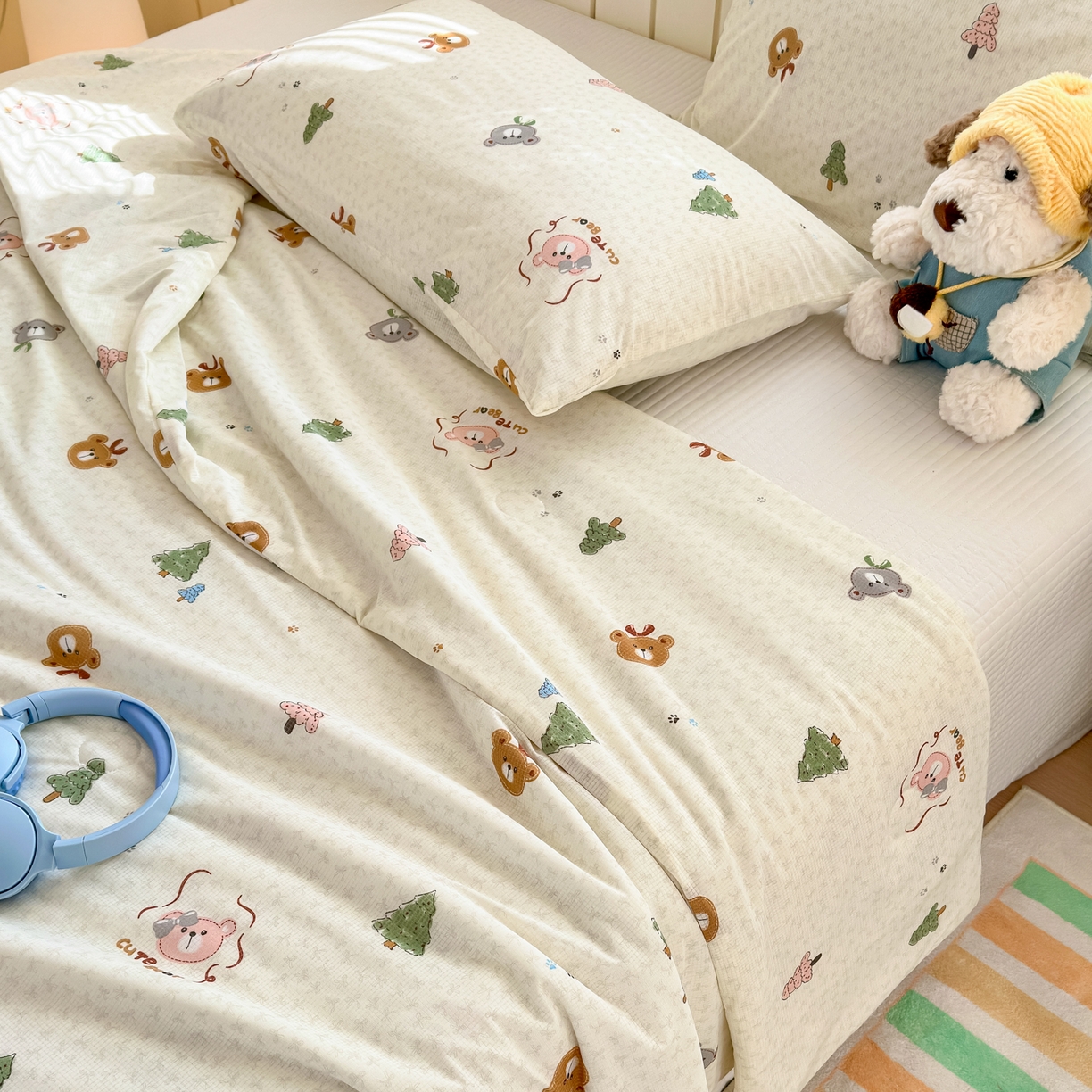 91家纺网 家纺一手货源 找家纺 寐居家纺 2026新款清爽凉感丝夏被夏凉被空调被 森野萌熊