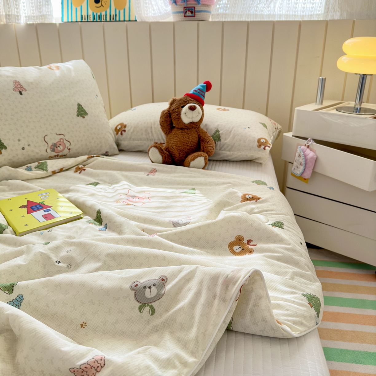 91家纺网 家纺一手货源 找家纺 寐居家纺 2026新款清爽凉感丝夏被夏凉被空调被 森野萌熊