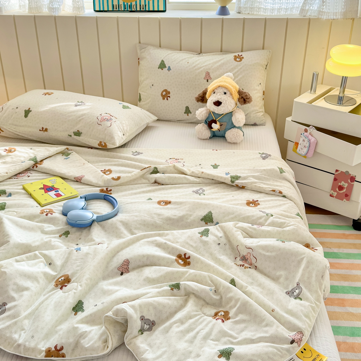 91家纺网 家纺一手货源 找家纺 寐居家纺 2026新款清爽凉感丝夏被夏凉被空调被 森野萌熊