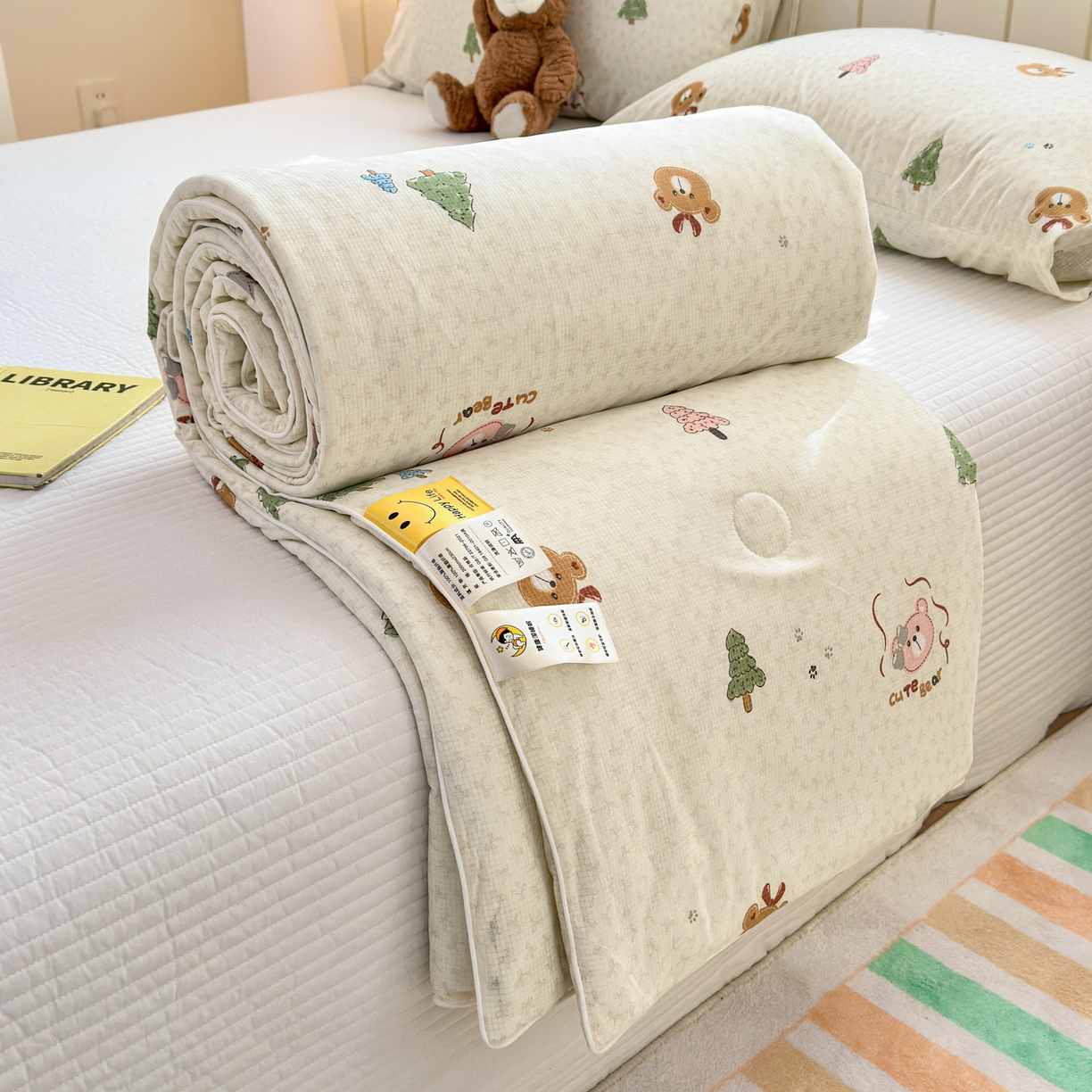 91家纺网 家纺一手货源 找家纺 寐居家纺 2026新款清爽凉感丝夏被夏凉被空调被 森野萌熊