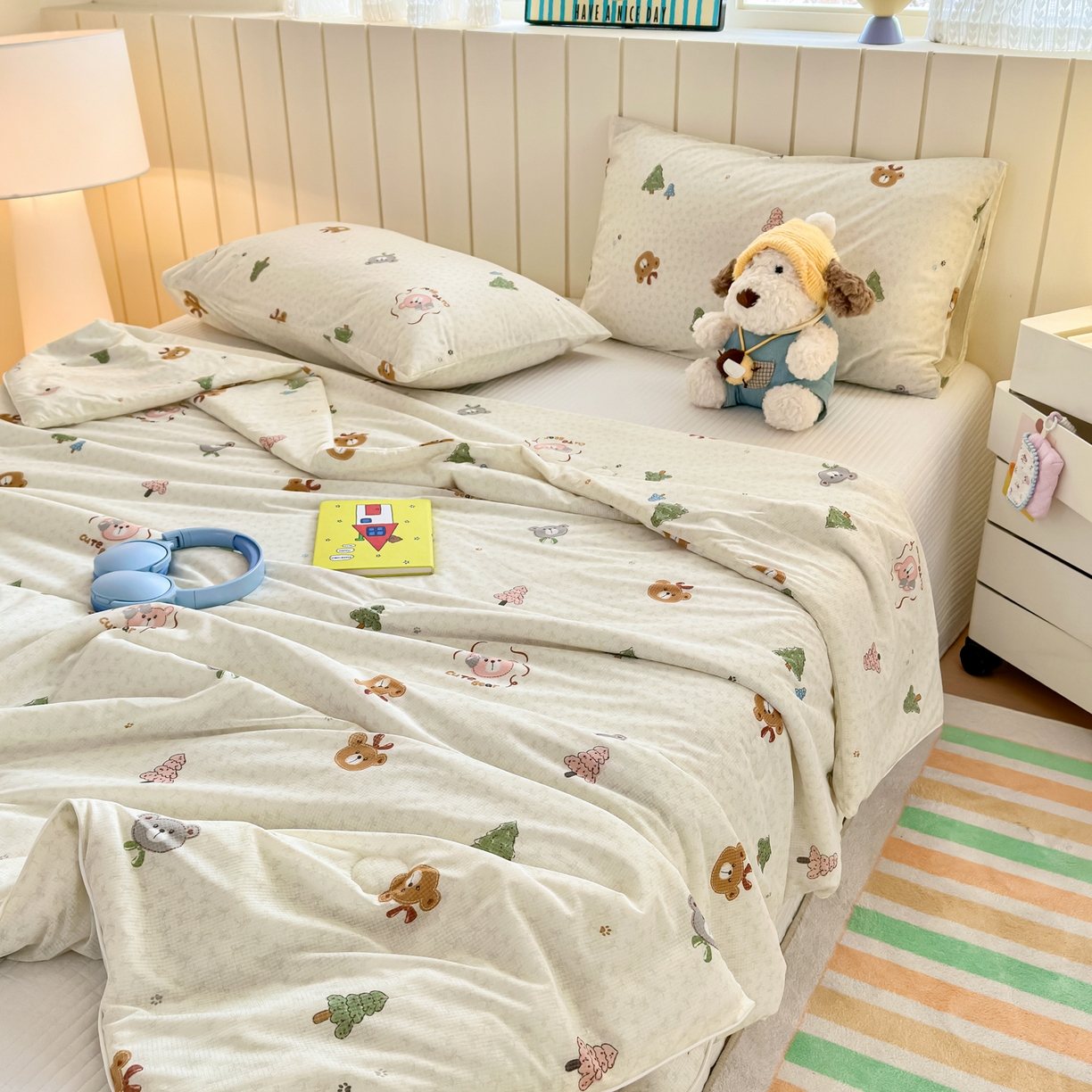 91家纺网 家纺一手货源 找家纺 寐居家纺 2026新款清爽凉感丝夏被夏凉被空调被 森野萌熊