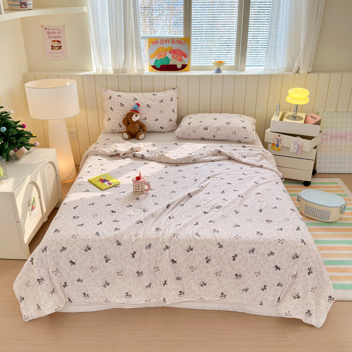 91家纺网 家纺一手货源 找家纺 寐居家纺 2026新款清爽凉感丝夏被夏凉被空调被 童梦木马