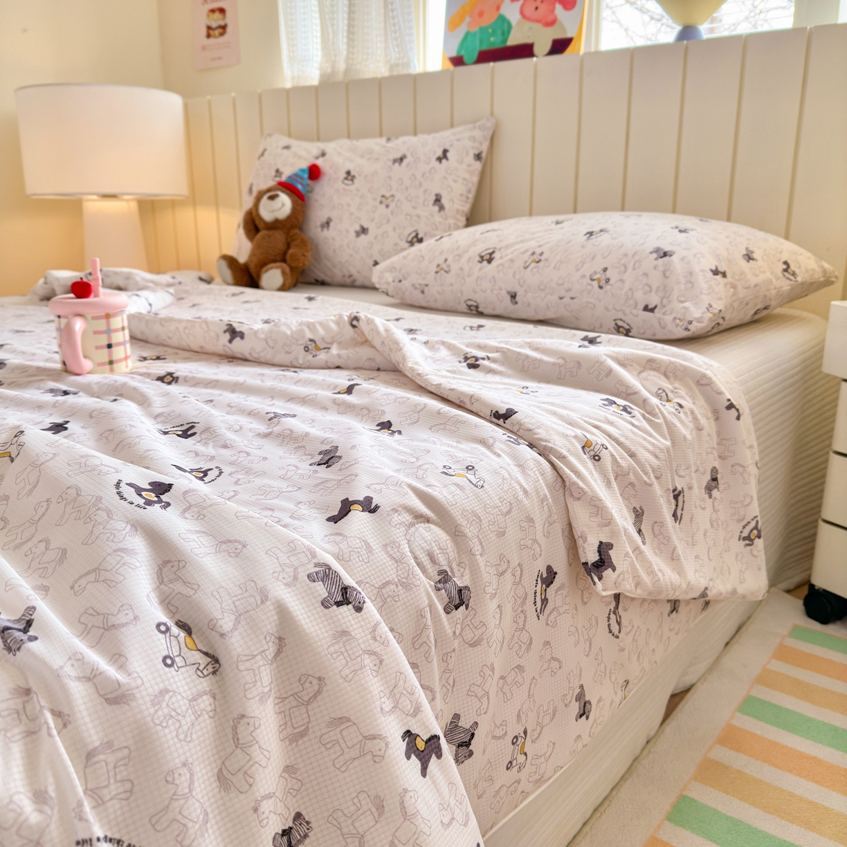 91家纺网 家纺一手货源 找家纺 寐居家纺 2026新款清爽凉感丝夏被夏凉被空调被 童梦木马